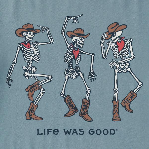 Life Is Good Men's Dancing Cowboy Skeletons Short Sleeve Crusher Tee