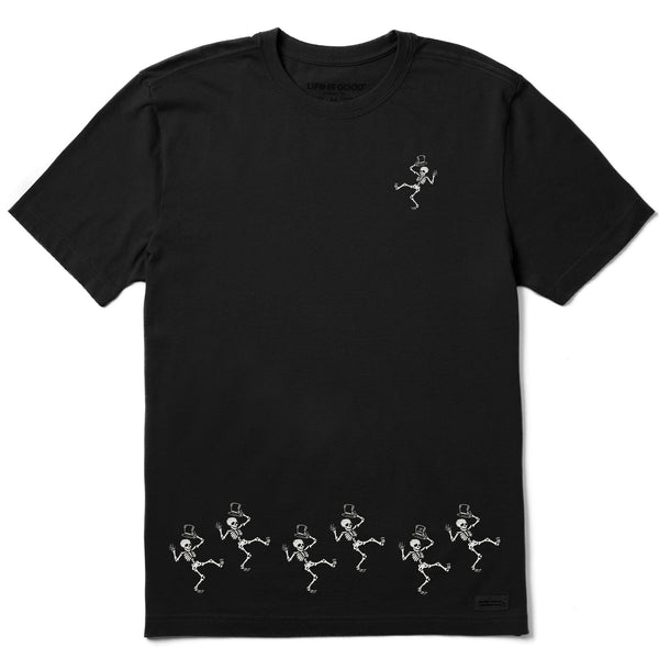 life is good Men's Dancing Spooky Skeletons Short Sleeve Crusher Tee