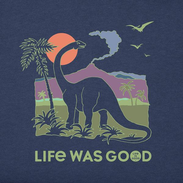 Life Is Good Men's Dinosaur Life Was Good Short Sleeve Crusher Tee