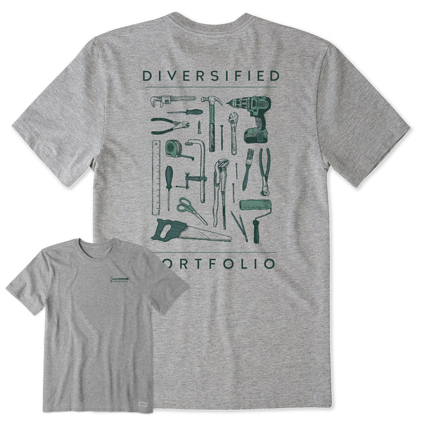 Life Is Good Men's Diversified Portfolio Tools Short Sleeve Tee