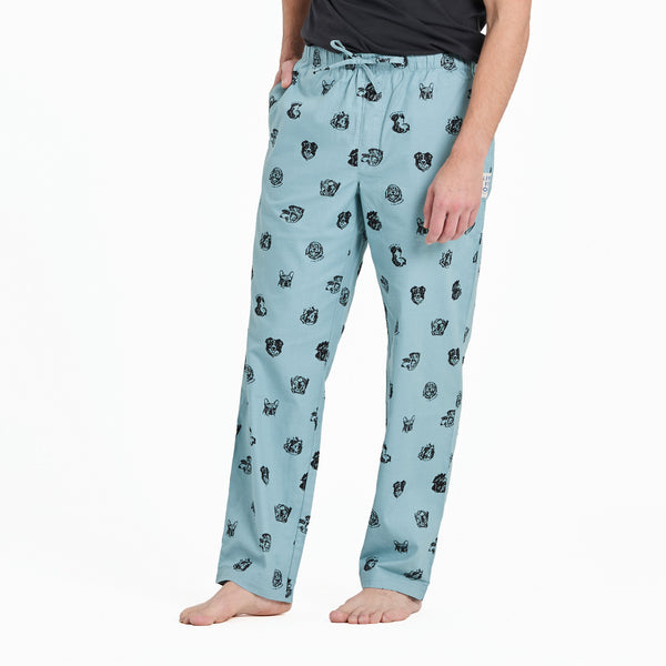 life is good Men's Dog Portrait Pattern Classic Sleep Pant