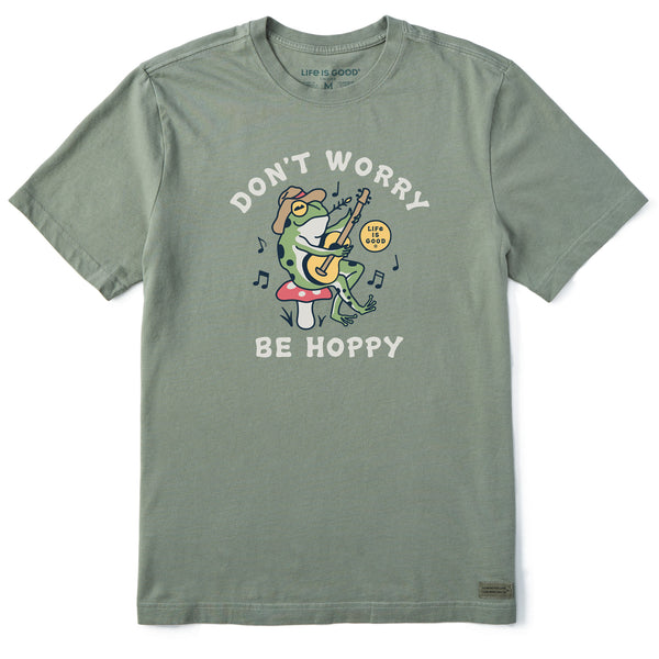 life is good Men's Don't Worry Frog Guitar Short Sleeve Crusher Tee