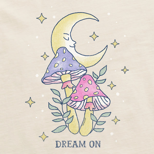 Life Is Good Men's Dream On Moon U0026 Mushrooms Short Sleeve Crusher Tee