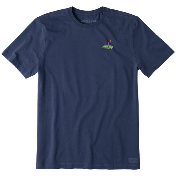 life is good Men's Embroidered Golf Flag Short Sleeve Crusher Tee