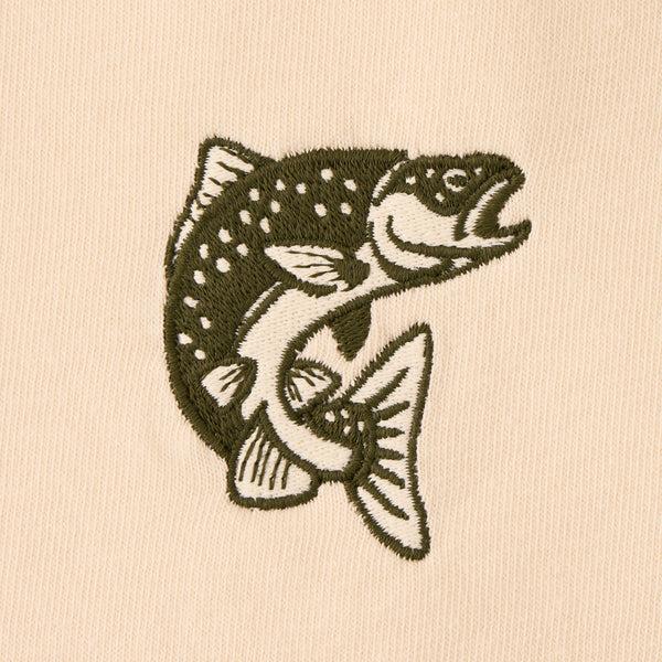 Life Is Good Men's Embroidered Jumping Fish Short Sleeve Crusher Tee