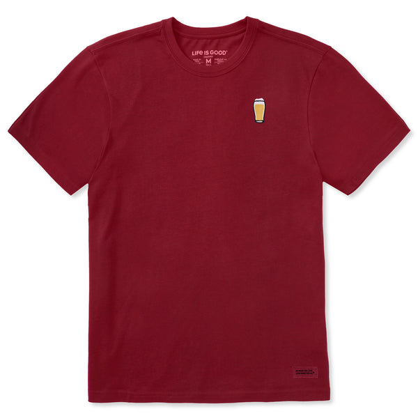 life is good Men's Embroidered Pint Glass Short Sleeve Crusher Tee