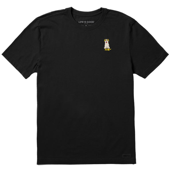 life is good Men's Embroidered Silly Ghost Pup Short Sleeve Crusher Tee