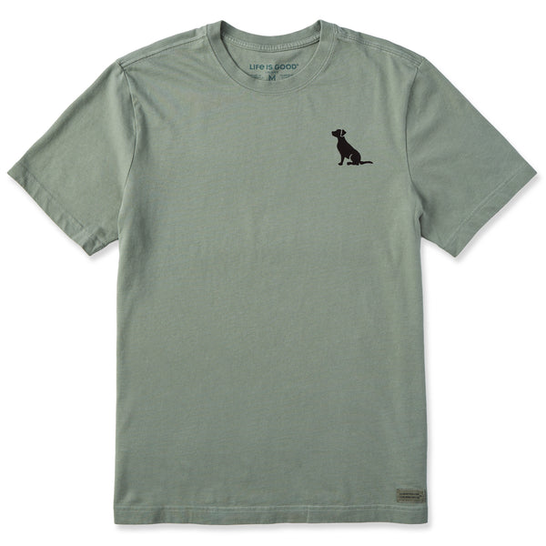 Life Is Good Men's Embroidered Sitting Dog Short Sleeve Crusher Tee