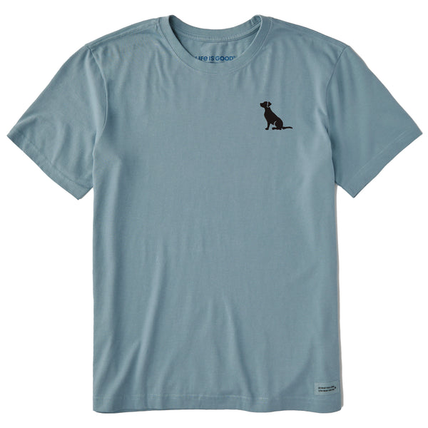 life is good Men's Embroidered Sitting Dog Short Sleeve Crusher Tee