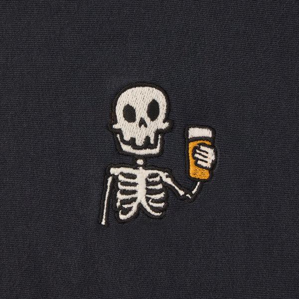 Life Is Good Men's Embroidered Skeleton Beer Short Sleeve Crusher Tee