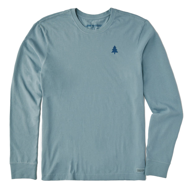 life is good Men's Embroidered Tree Long Sleeve Crusher Tee