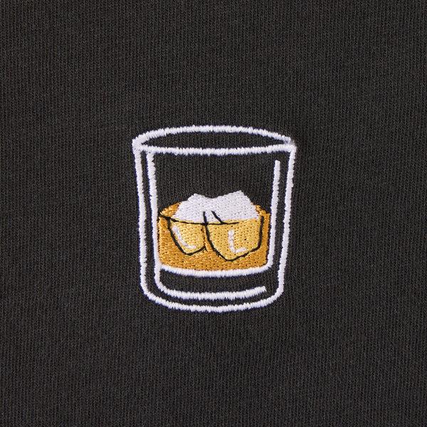 Life Is Good Men's Embroidered Whiskey Glass Long Sleeve Crusher Tee