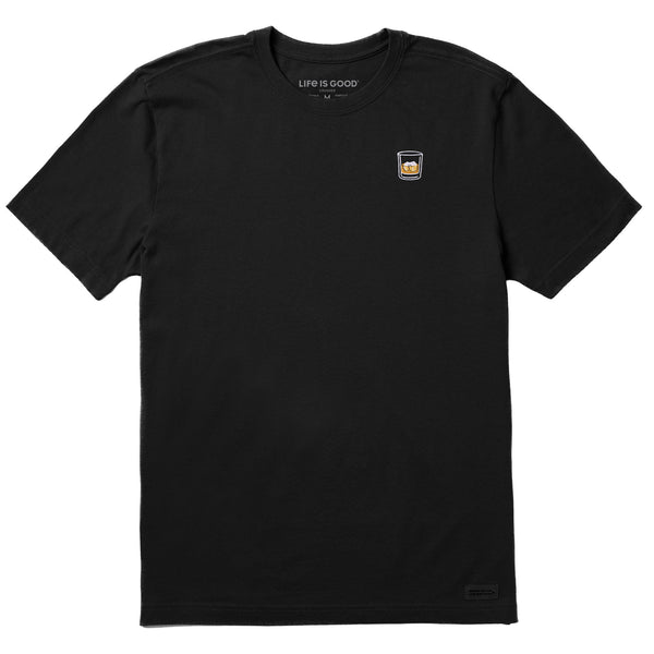 life is good Men's Embroidered Whiskey Glass Short Sleeve Crusher Tee