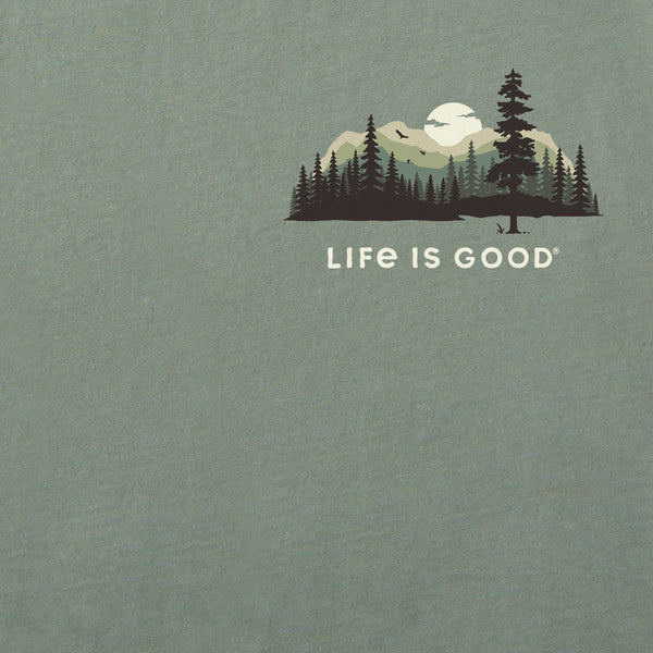 Life Is Good Men's Evergreen Silhouette Short Sleeve Crusher-LITE Slim Fit Tee