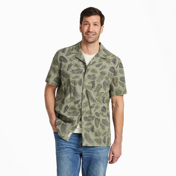 life is good Men's Falling Ferns Pattern Camp Shirt