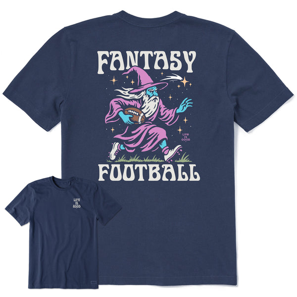 life is good Men's Fantasy Football Rushing Wizard Short Sleeve Tee