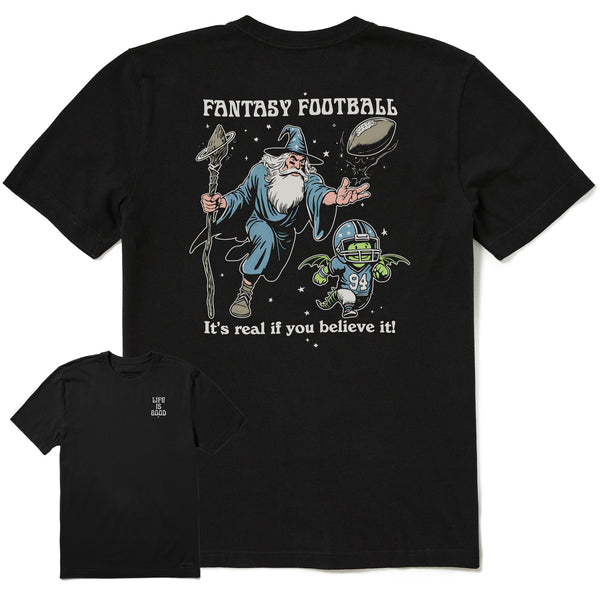 life is good Men's Fantasy Football Short Sleeve Crusher Tee