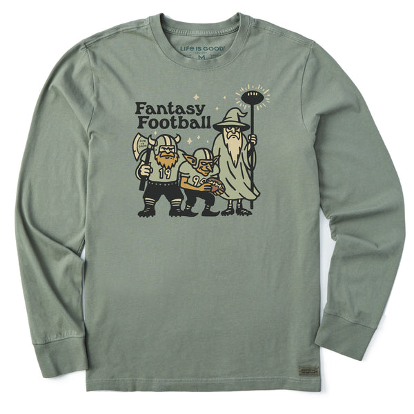 life is good Men's Fantasy Football Trio Long Sleeve Crusher Tee