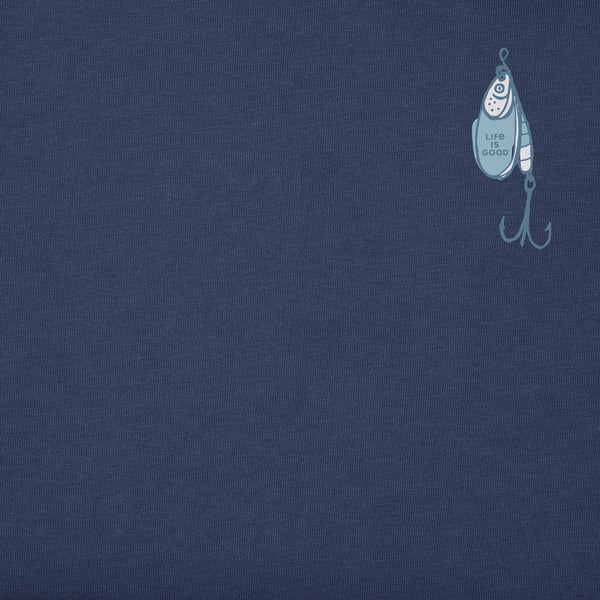 Life Is Good Men's Fish More Worry Less Hooks And Tackle Short Sleeve Tee