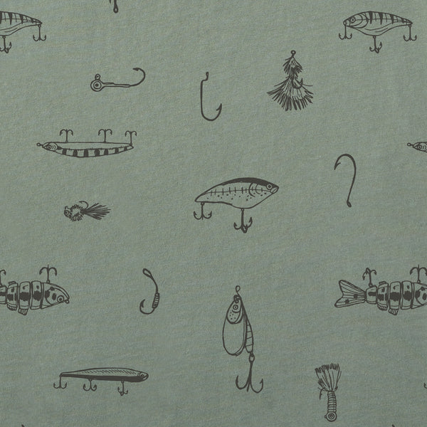 Life Is Good Men's Fish Tackle Box Pattern Camp Shirt