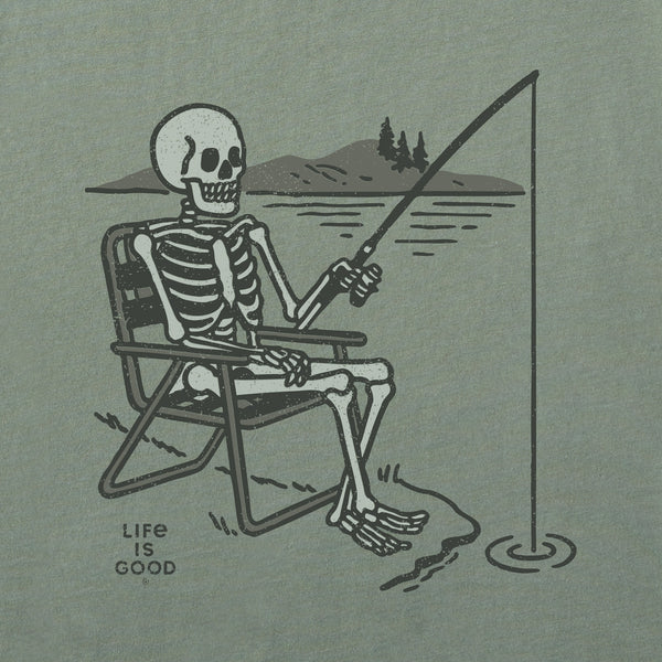 Life Is Good Men's Fishing Skeleton Short Sleeve Crusher Tee