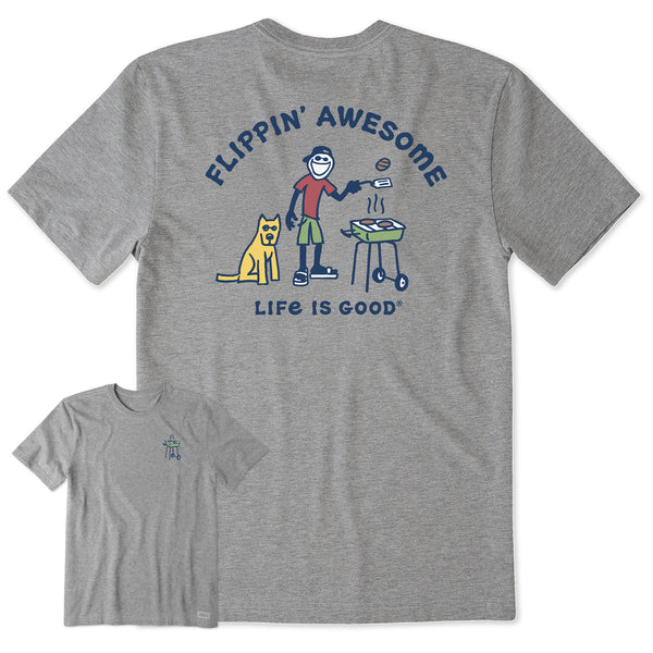 life is good Men's Flippin' Awesome Short Sleeve Crusher Tee