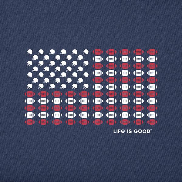 Life Is Good Men's Football Icon Flag Short Sleeve Tee