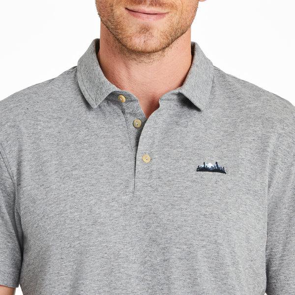 Life Is Good Men's Forest Landscape Short Sleeve Crusher-LITE Polo