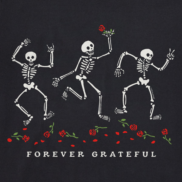 Life Is Good Men's Forever Grateful Dancing Skeletons Short Sleeve Crusher Tee