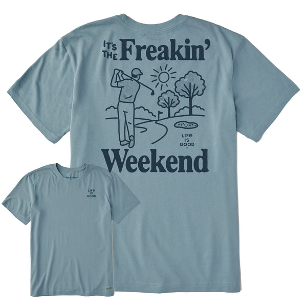 life is good Men's Freakin Golf Weekend Short Sleeve Crusher Tee