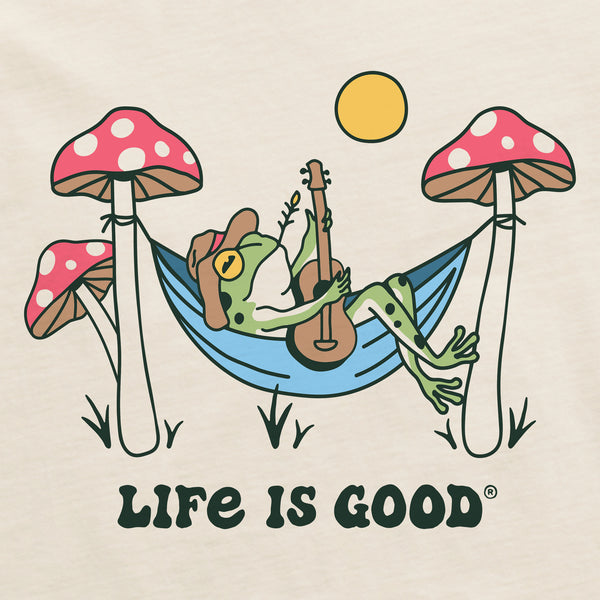 Life Is Good Men's Frog Guitar Hammock Short Sleeve Crusher Tee