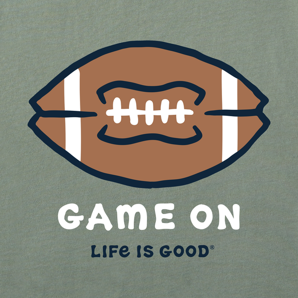 Life Is Good Men's Game On Football Short Sleeve Crusher Tee