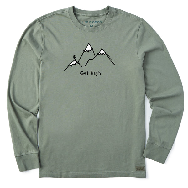 life is good Men's Get High Hiker Long Sleeve Crusher Tee