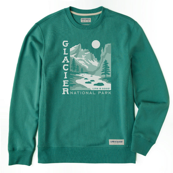 life is good Men's Glacier National Park Simply True Fleece Crew