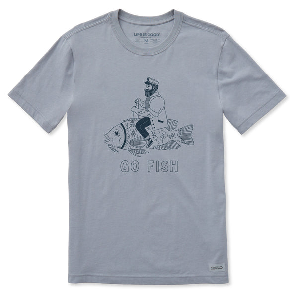 life is good Men's Go Fish Short Sleeve Crusher-LITE Slim Fit Tee