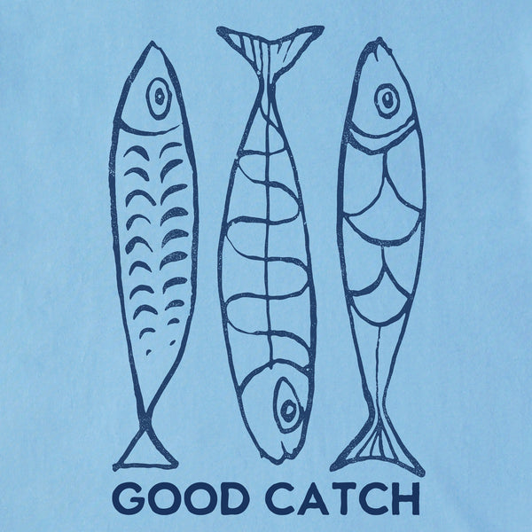 Life Is Good Men's Good Catch Fish Sketch Simply True Fleece Zip Hoodie