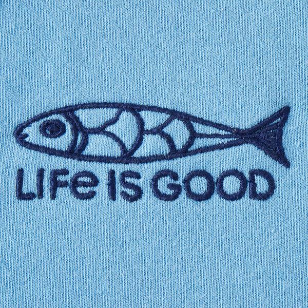 Life Is Good Men's Good Catch Fish Sketch Simply True Fleece Zip Hoodie