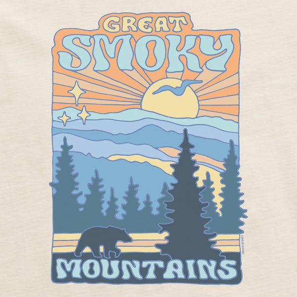 Life Is Good Men's Great Smoky Mountains Poster Short Sleeve Crusher Tee