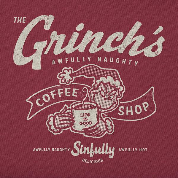 Life Is Good Men's Grinch Coffee Shop Long Sleeve Crusher Tee