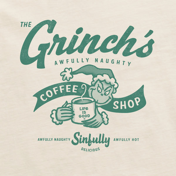 Life Is Good Men's Grinch Coffee Shop Short Sleeve Crusher Tee