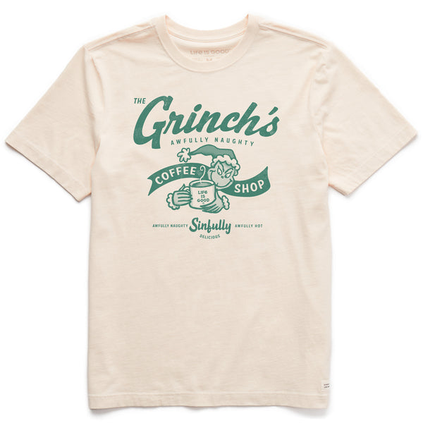 life is good Men's Grinch Coffee Shop Short Sleeve Crusher Tee