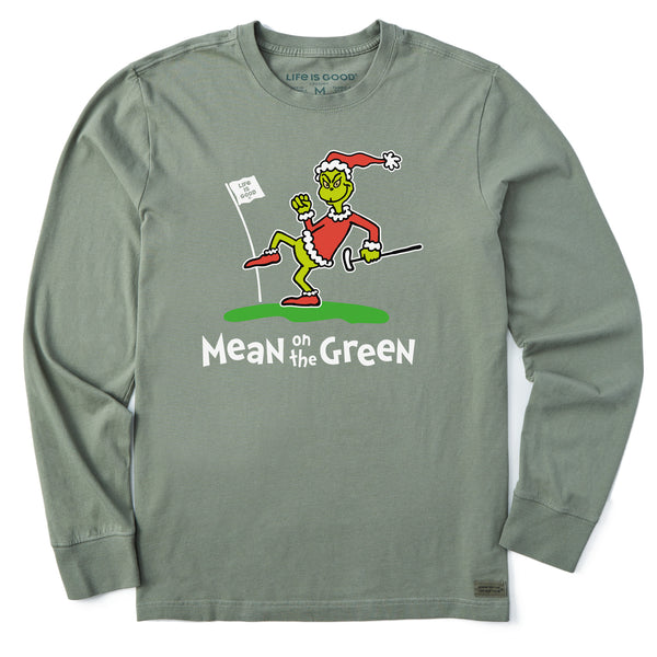 Life Is Good Men's Grinch Mean On The Green Long Sleeve Crusher Tee