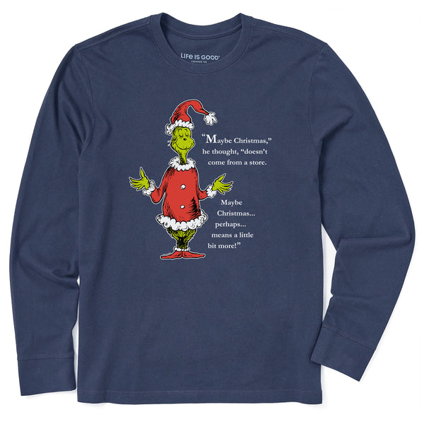 Life Is Good Men's Grinch Meaning Of Christmas Long Sleeve Crusher Tee