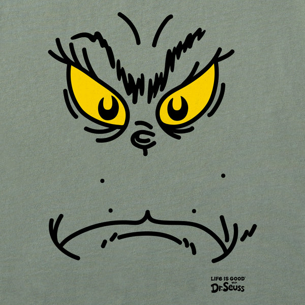 Life Is Good Men's Grinchy Face Long Sleeve Crusher Tee