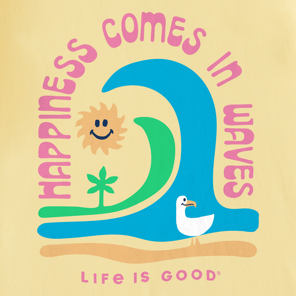 Life Is Good Men's Happiness Comes In Waves Short Sleeve Crusher Tee
