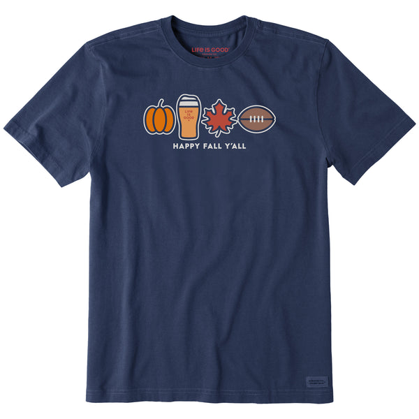 life is good Men's Happy Fall Icons Short Sleeve Tee