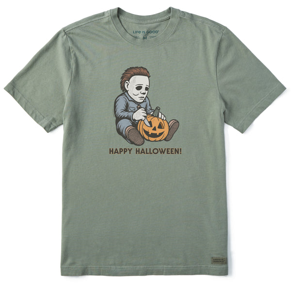 life is good Men's Happy Halloween Carving Short Sleeve Crusher Tee