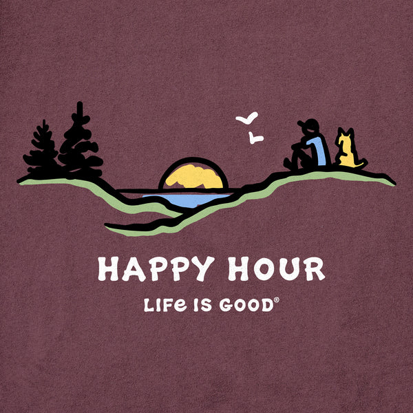 Life Is Good Men's Happy Hour Pine Sunset Short Sleeve Tee