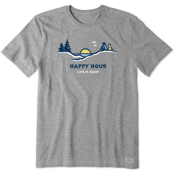 Life Is Good Men's Happy Hour Pine Sunset Short Sleeve Tee