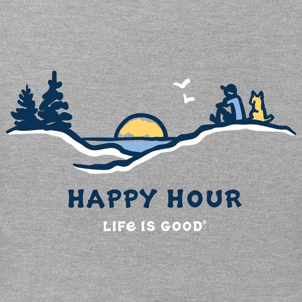 Life Is Good Men's Happy Hour Pine Sunset Short Sleeve Tee